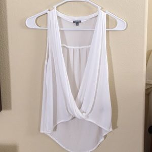 White drape surplice top